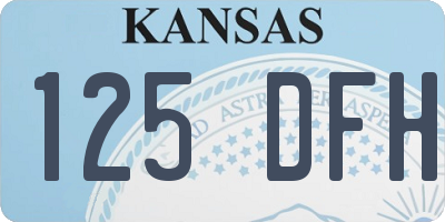KS license plate 125DFH