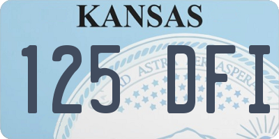 KS license plate 125DFI