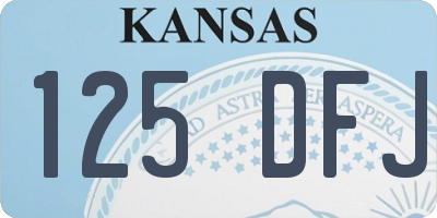 KS license plate 125DFJ
