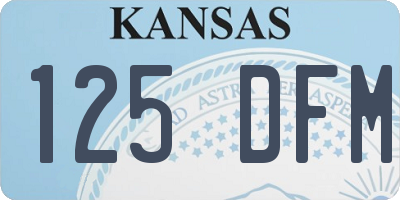 KS license plate 125DFM