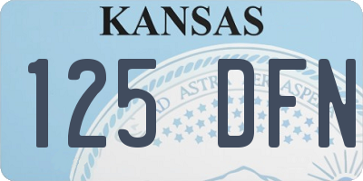 KS license plate 125DFN