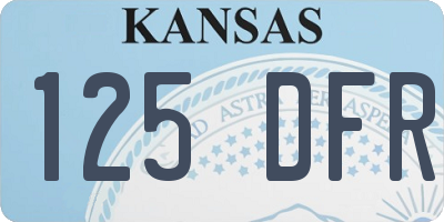 KS license plate 125DFR