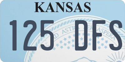 KS license plate 125DFS