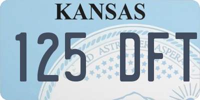 KS license plate 125DFT