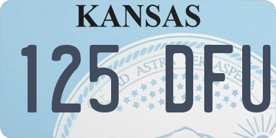 KS license plate 125DFU