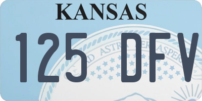 KS license plate 125DFV