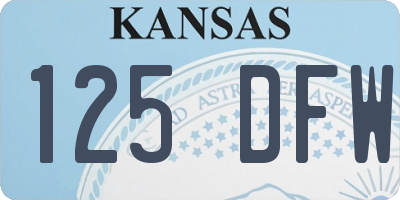 KS license plate 125DFW