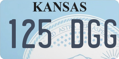 KS license plate 125DGG