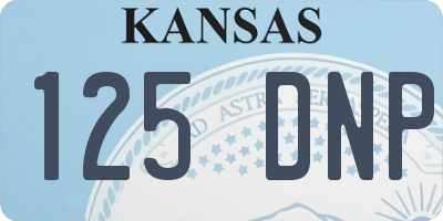 KS license plate 125DNP