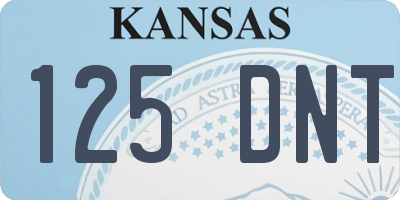 KS license plate 125DNT