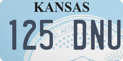 KS license plate 125DNU