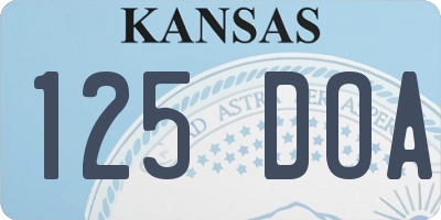 KS license plate 125DOA