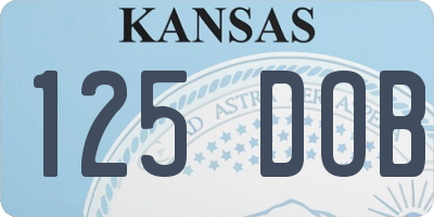 KS license plate 125DOB