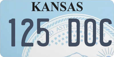 KS license plate 125DOC