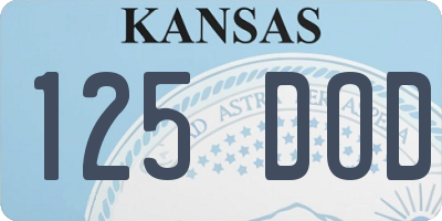 KS license plate 125DOD