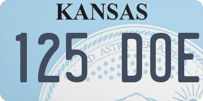 KS license plate 125DOE