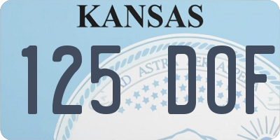 KS license plate 125DOF