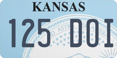 KS license plate 125DOI
