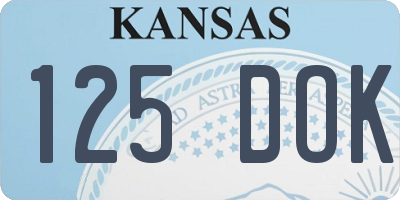 KS license plate 125DOK