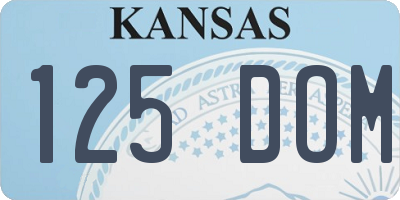 KS license plate 125DOM
