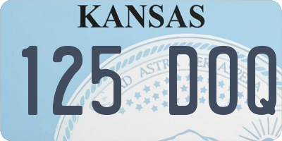 KS license plate 125DOQ