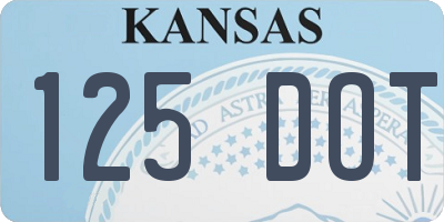 KS license plate 125DOT