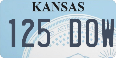 KS license plate 125DOW