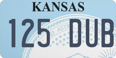 KS license plate 125DUB