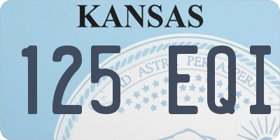KS license plate 125EQI