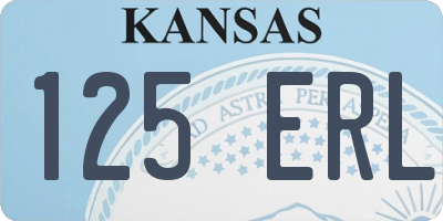 KS license plate 125ERL