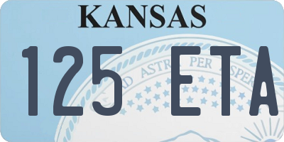 KS license plate 125ETA