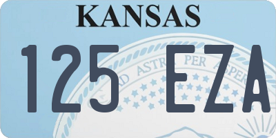 KS license plate 125EZA