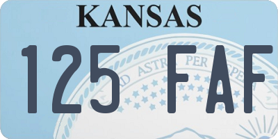 KS license plate 125FAF