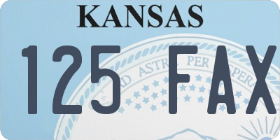 KS license plate 125FAX