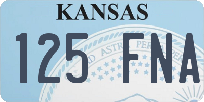 KS license plate 125FNA