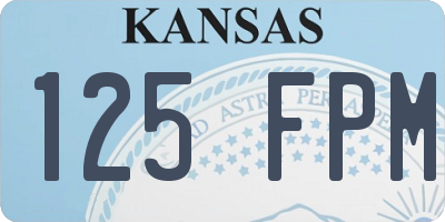 KS license plate 125FPM