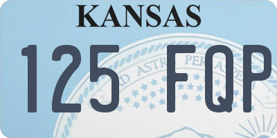 KS license plate 125FQP