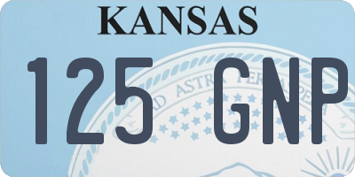 KS license plate 125GNP