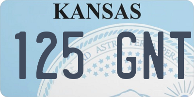 KS license plate 125GNT