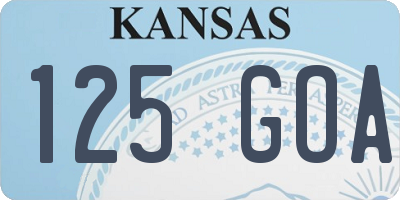 KS license plate 125GOA