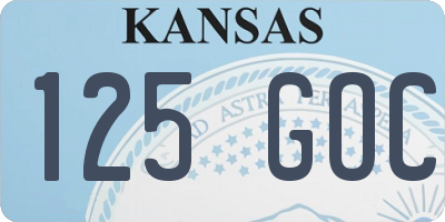 KS license plate 125GOC