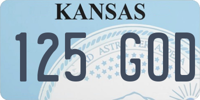 KS license plate 125GOD