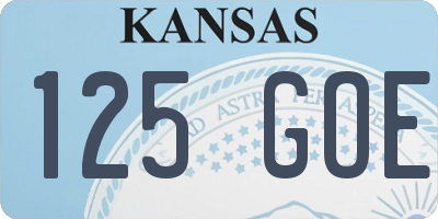 KS license plate 125GOE
