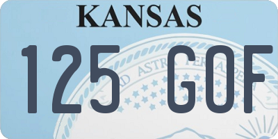 KS license plate 125GOF
