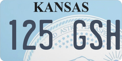 KS license plate 125GSH