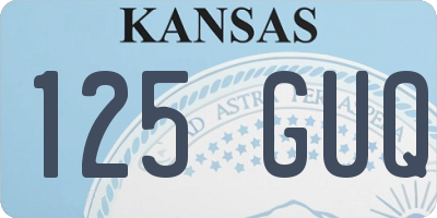 KS license plate 125GUQ