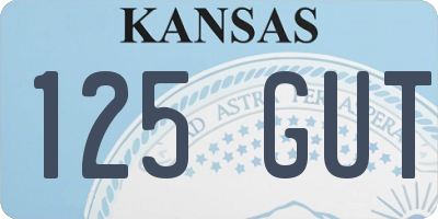 KS license plate 125GUT