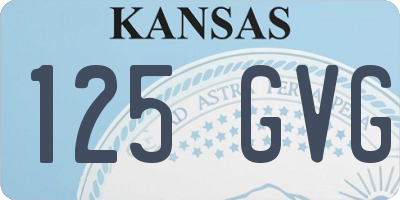 KS license plate 125GVG