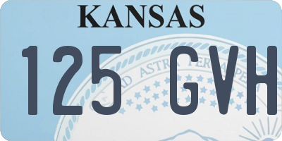 KS license plate 125GVH