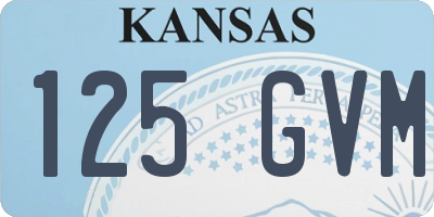 KS license plate 125GVM